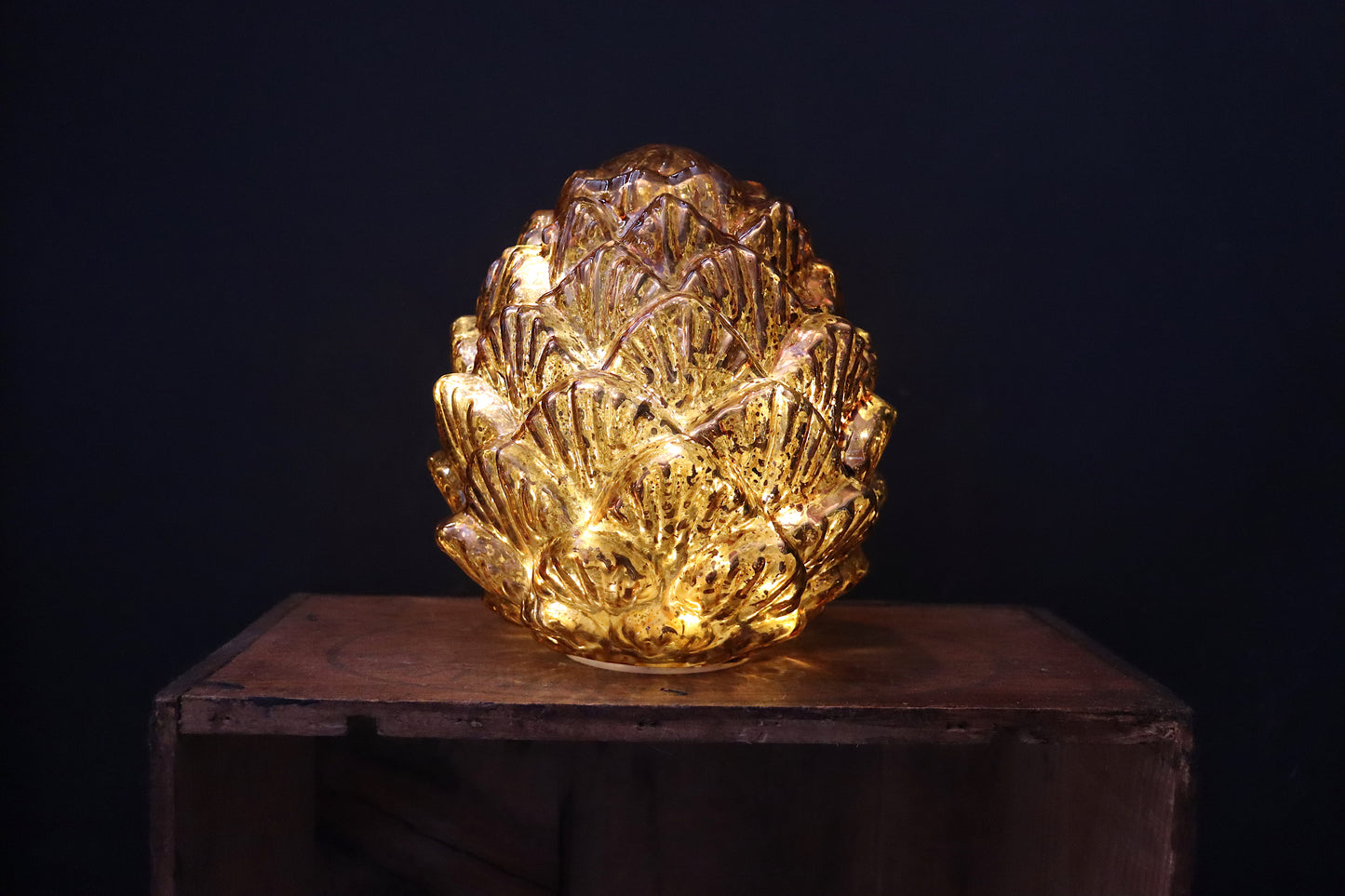 Antique Gold Light Up Artichoke