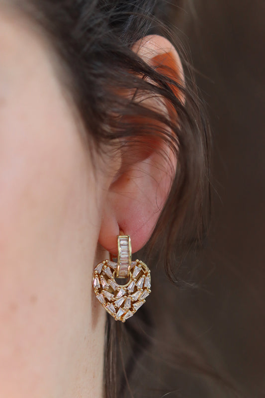 Heart Fragment Earrings - Gold