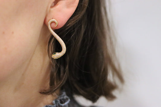 18K Gold Plated Snake Drop Earrings
