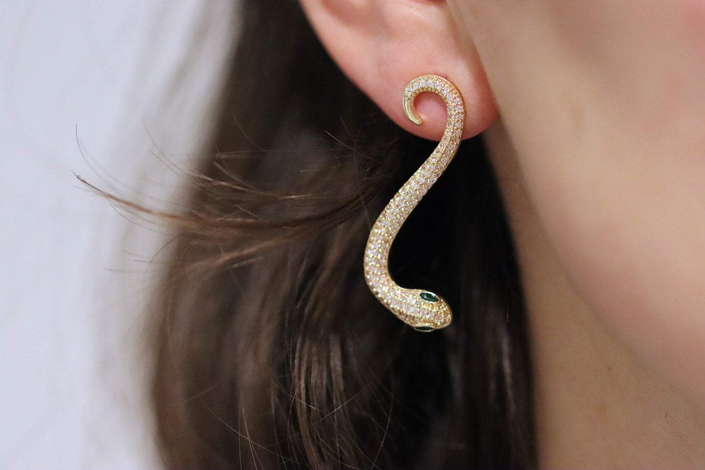 18K Gold Plated Snake Drop Earrings