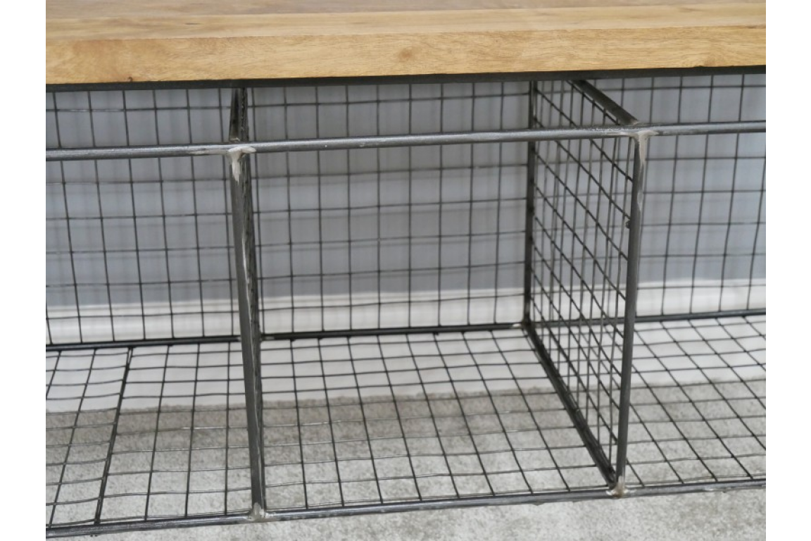 Metal Wire Shoe Storage Bench
