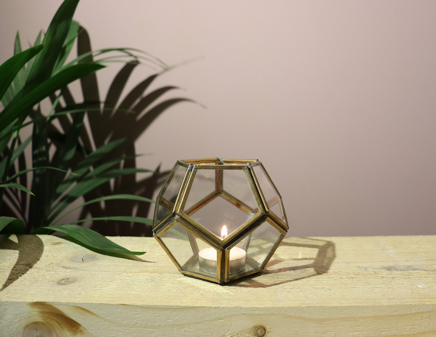 Menni Hexagon Lantern - Antique Brass