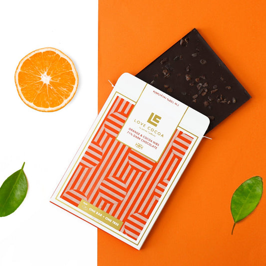 Orange & Cocoa Nib Bar - Vegan