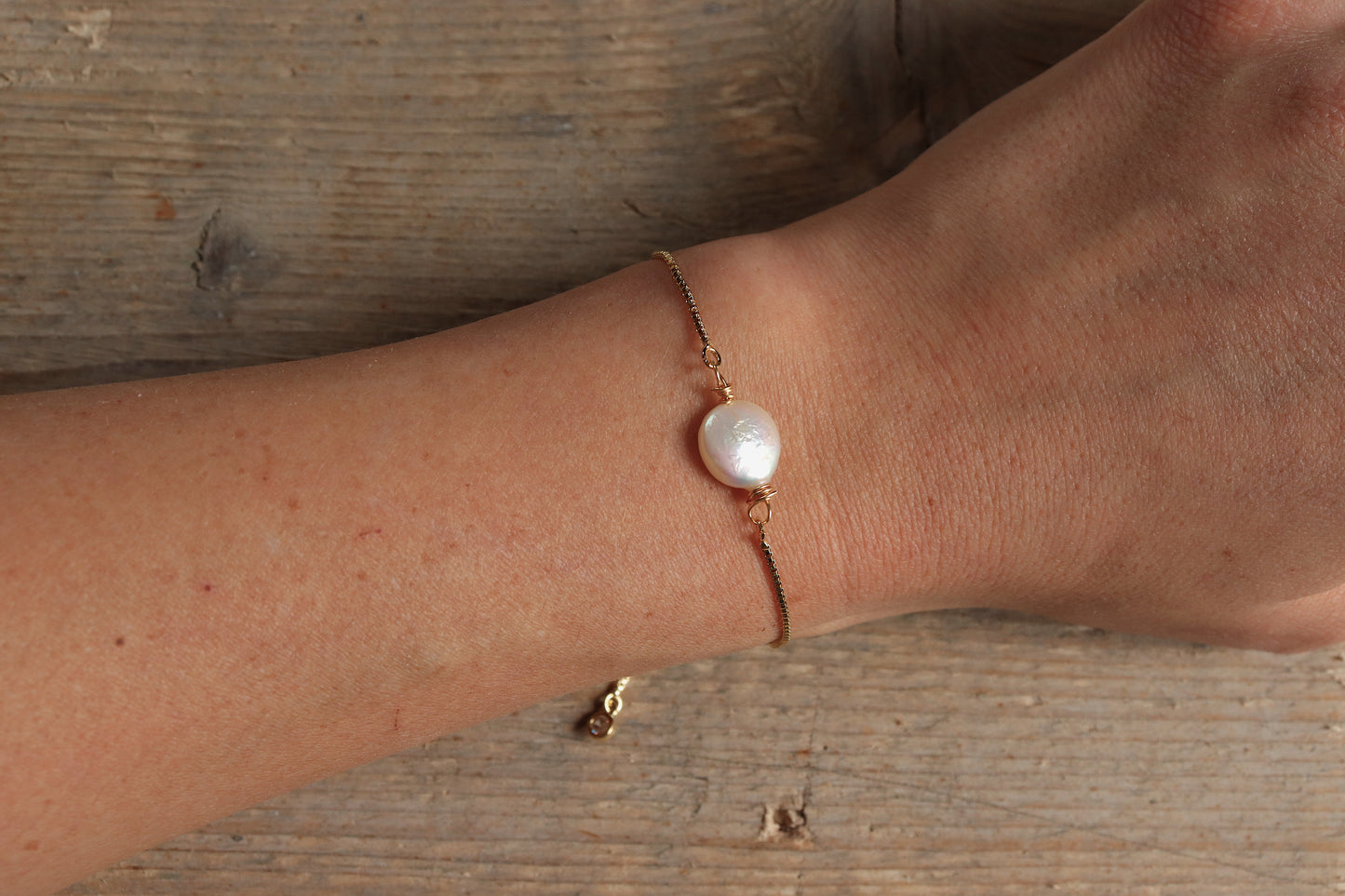 Natural Pearl Slider Bracelet