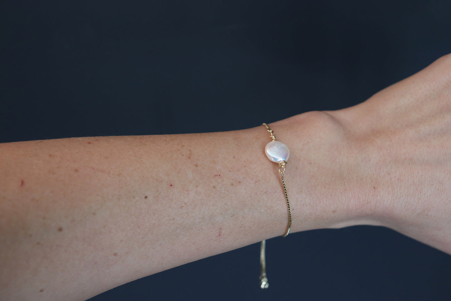 Natural Pearl Slider Bracelet
