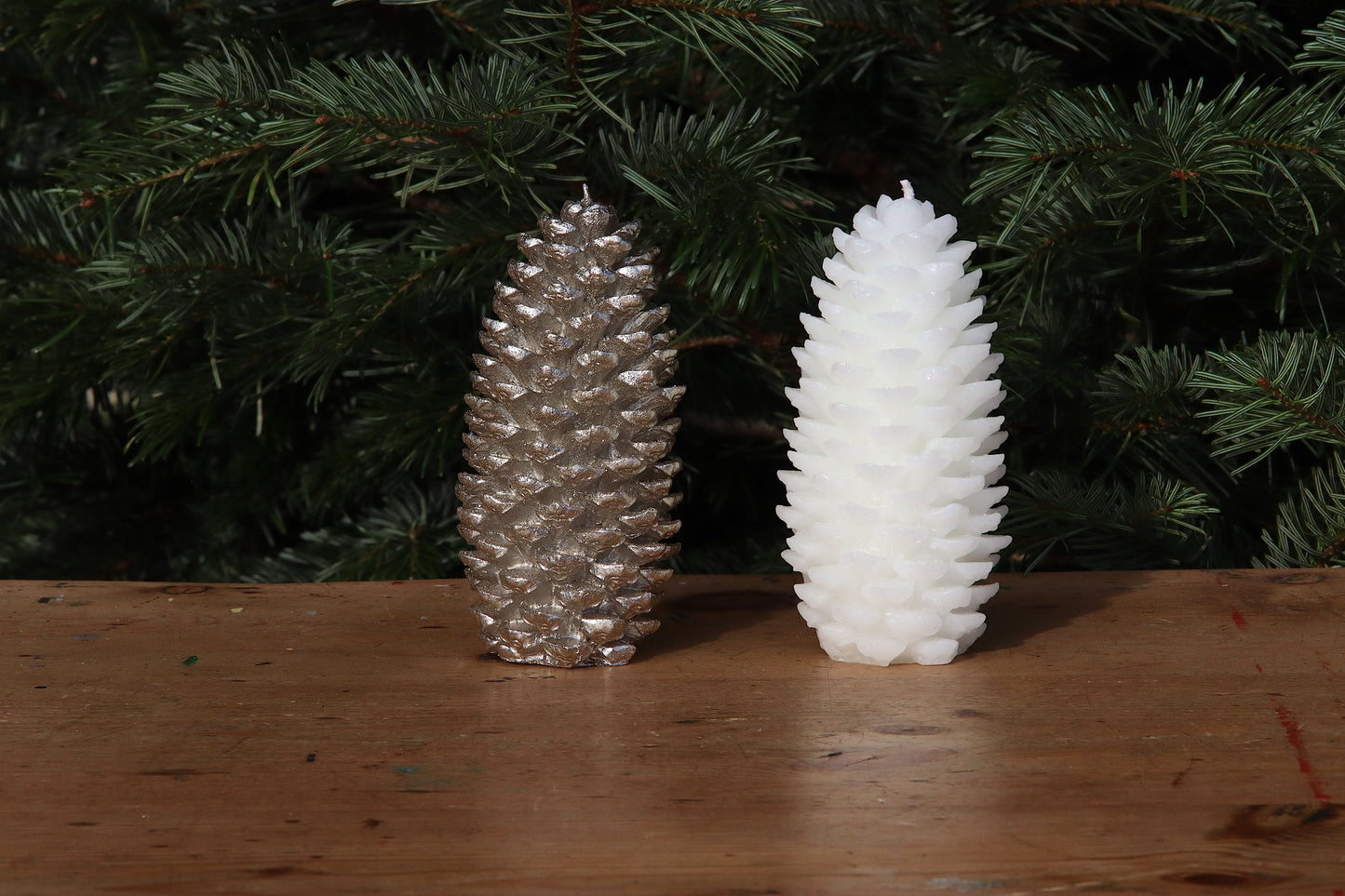 Pinecone Candle - Silver or White