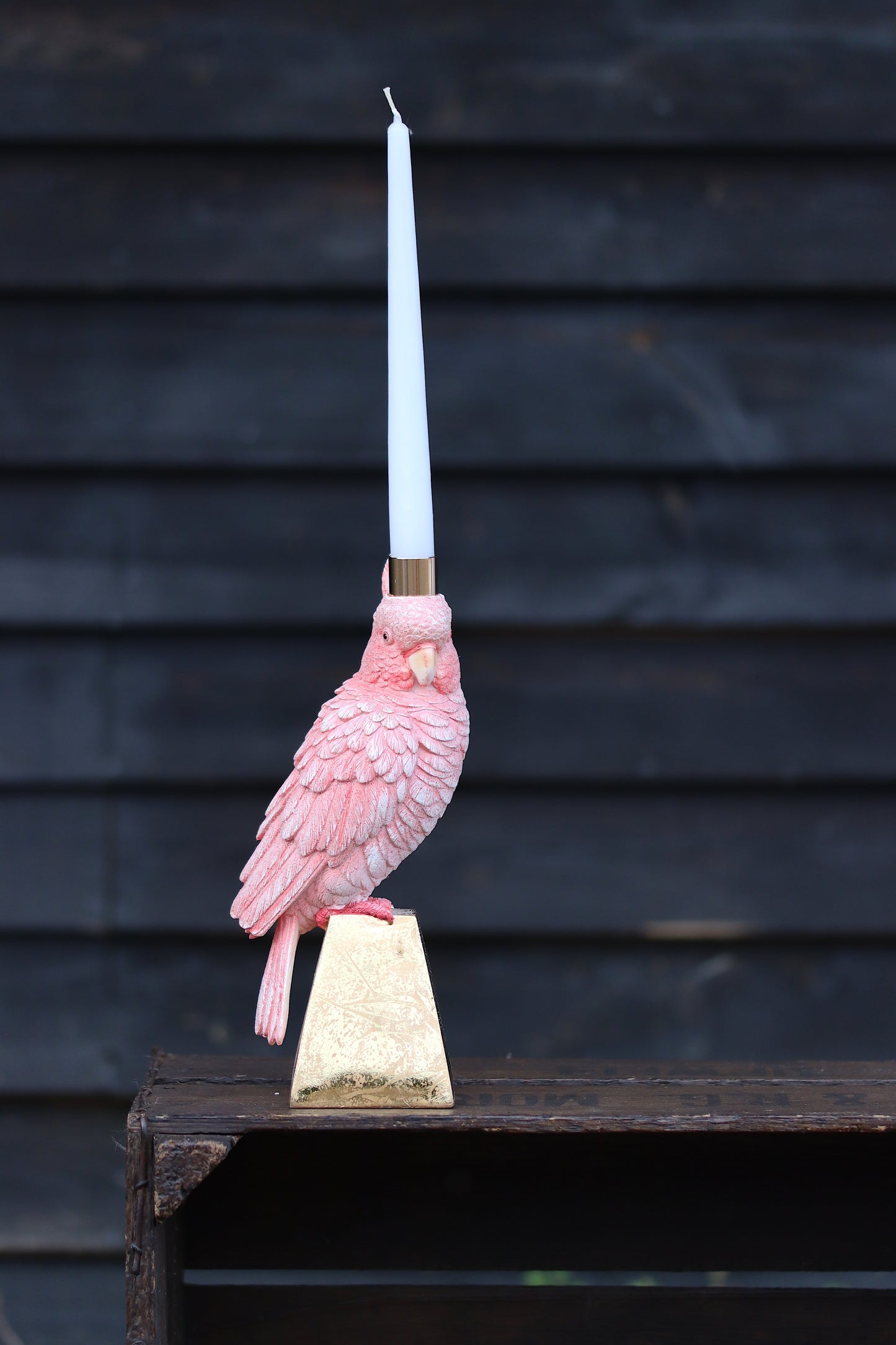 Pink Parrot Candle Holder