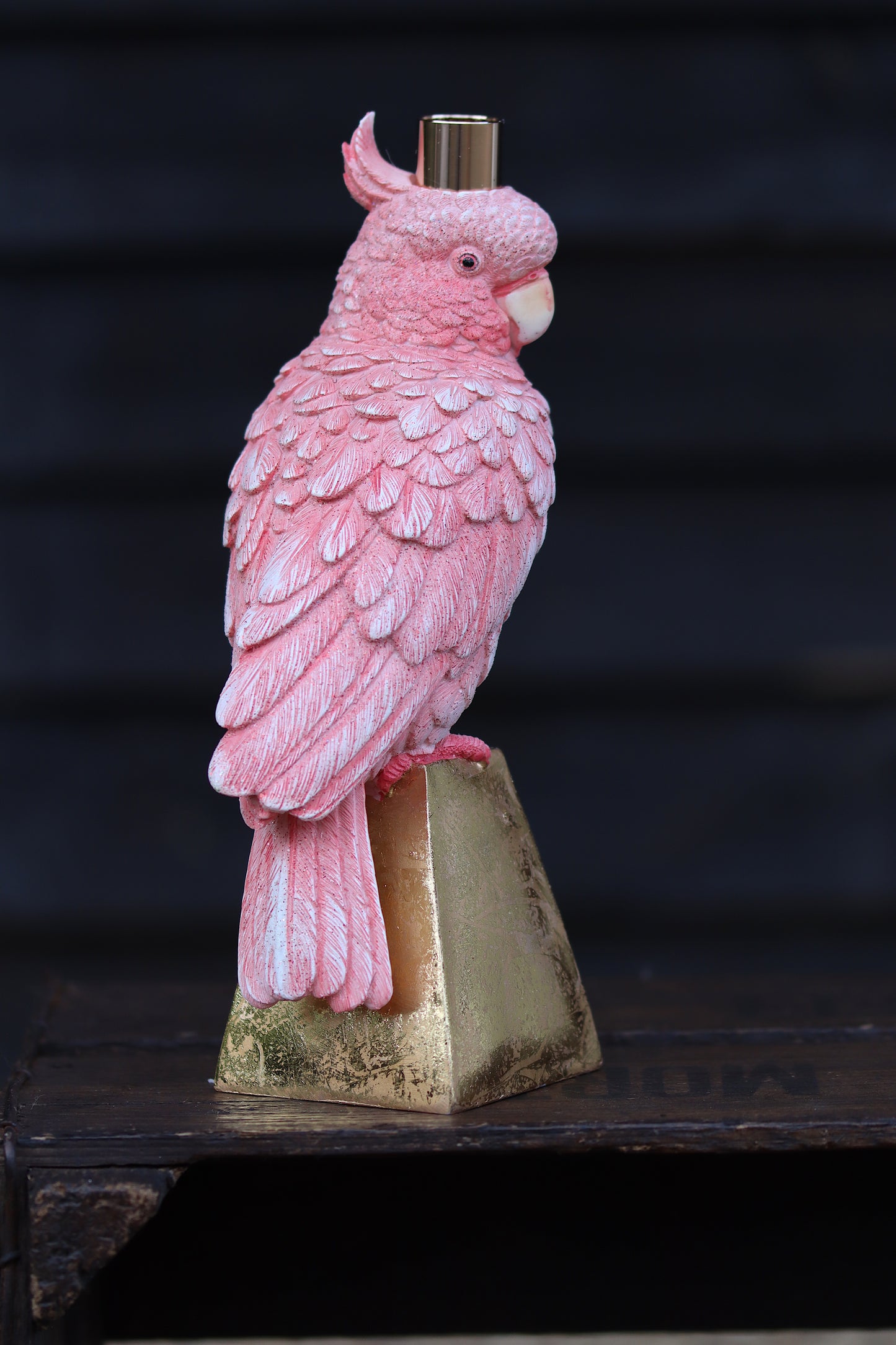 Pink Parrot Candle Holder