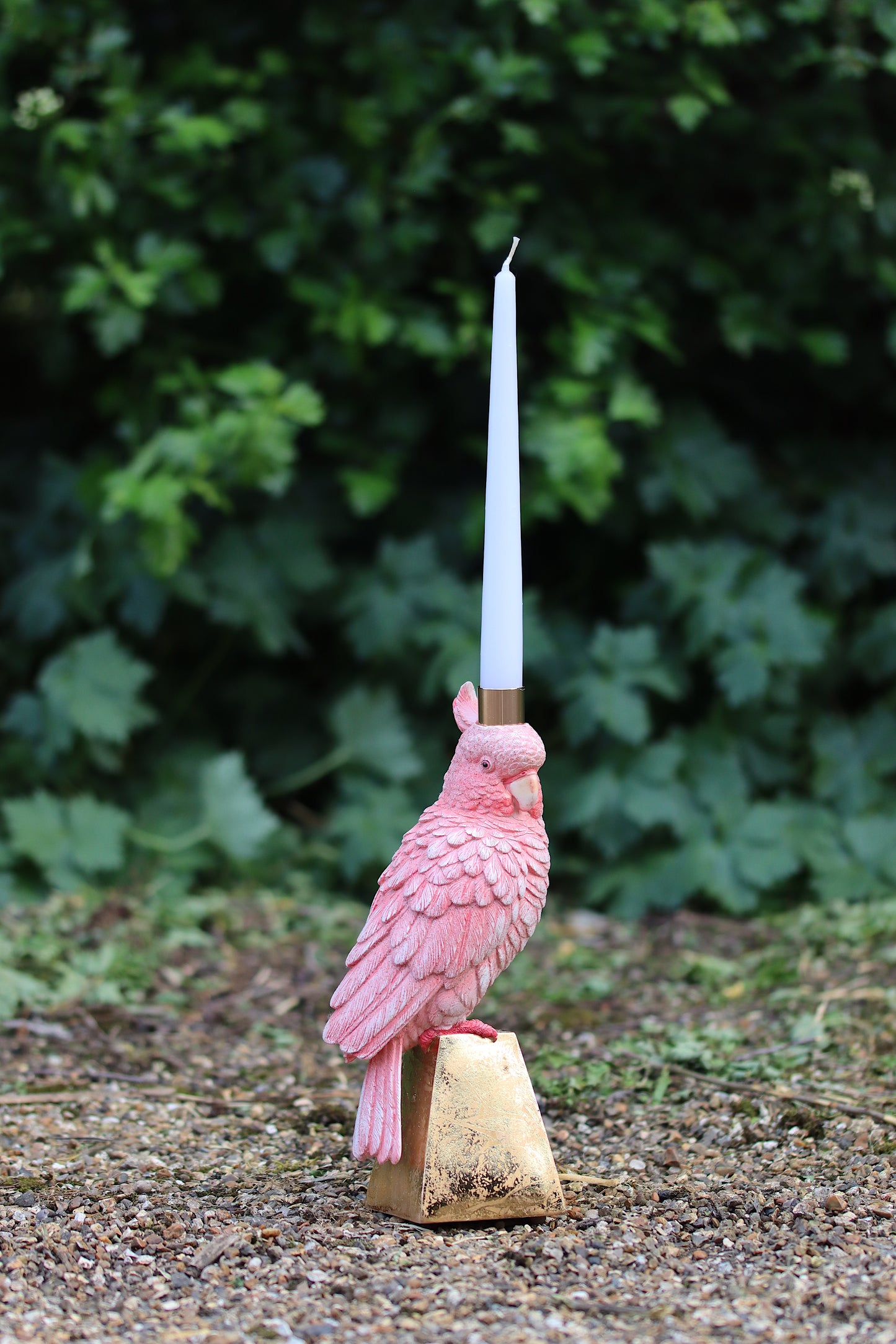 Pink Parrot Candle Holder