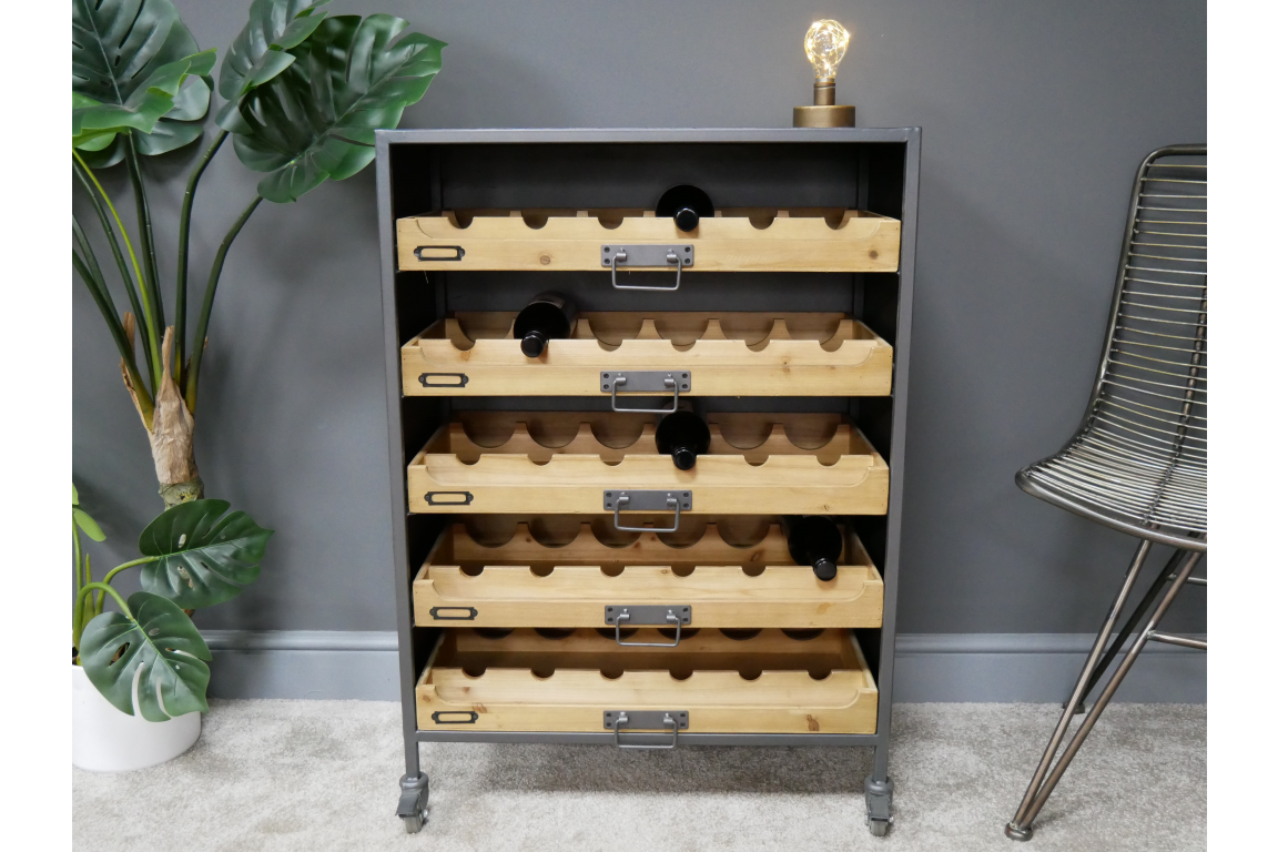 Wine Storage Cabinet With Drawers