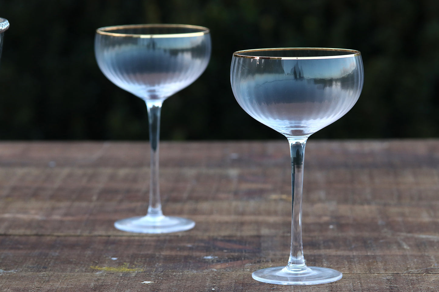 Ribbed Champagne Glasses