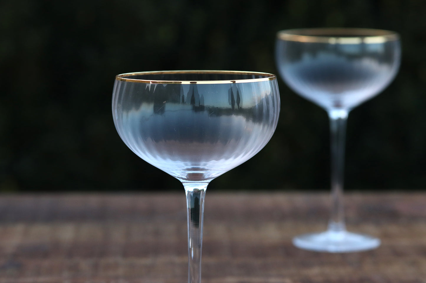 Ribbed Champagne Glasses