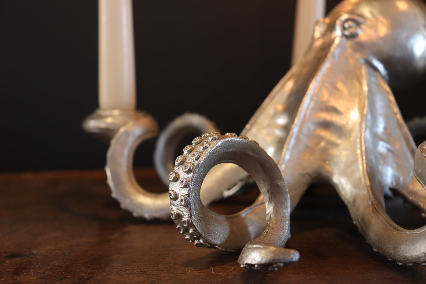 Silver Octopus Candle Holder