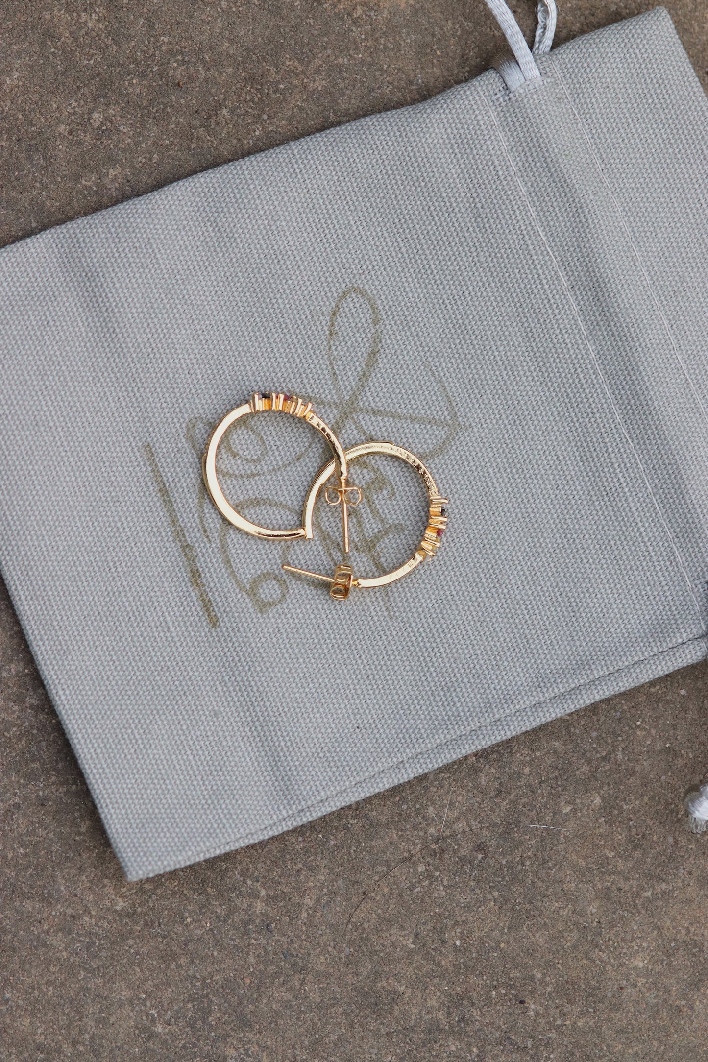 Gold Hoops With Cubic Zirconia Sprinkles