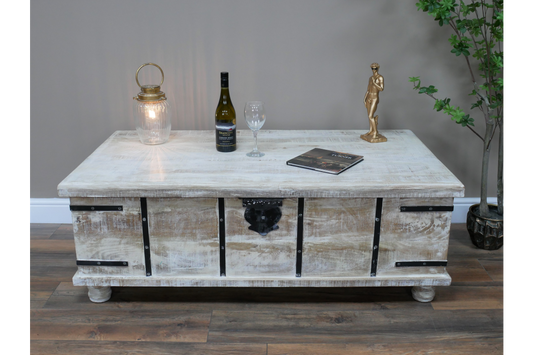 White Wash Coffee Table Chest