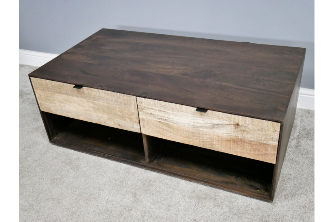 Mango Wood Coffee Table With Drawers